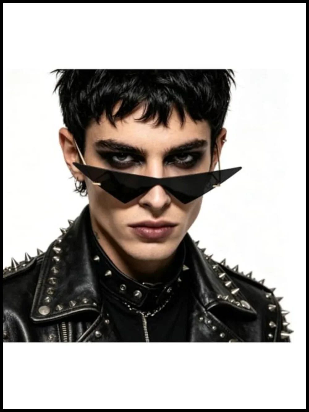 Triangle One Piece Frameless Sunglasses for Women Men Punk Rimless Ocean Lens